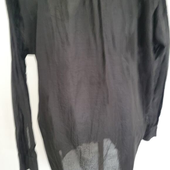 NEW Johnny Was Melanie Blouse Black Popover Sheer Cotton Women Small - Picture 8 of 12